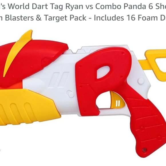 Ryan's World Dart Tag Ryan vs Combo Panda 6 Shot Foam Blasters & Target Pack - I - Picture 2 of 7